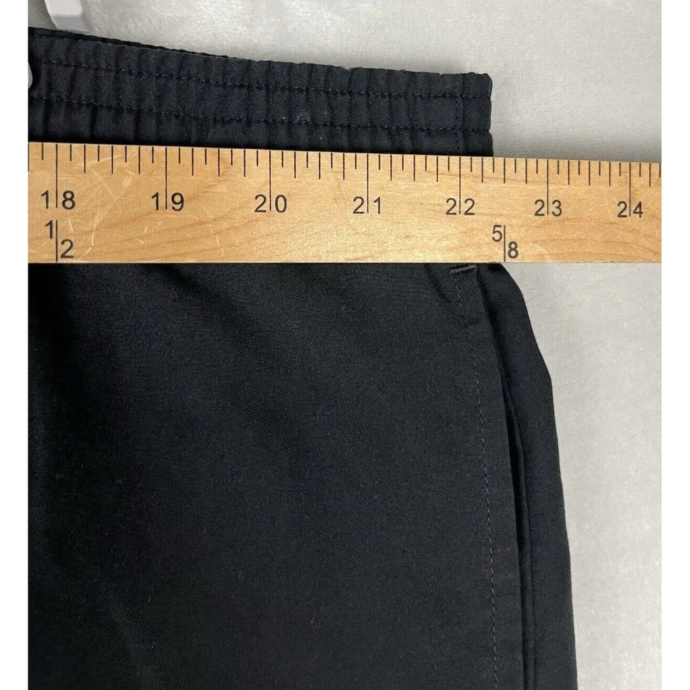 ADIDAS Men Short VTG XL Black Cargo Pocket 3 Stripe Drawstring Loose Outdoor Y2K